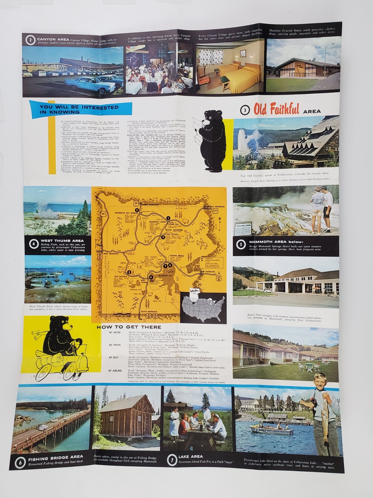 1963 Yellowstone National Park Family Vacation Vintage Travel Brochure
