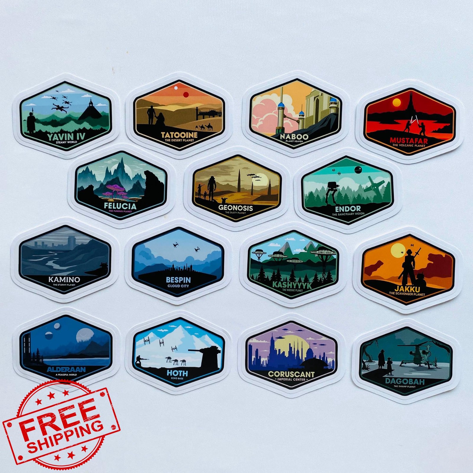 QUYDAU 1993 National Park Star Alderaan Sticker 15 Pcs 3 Inch