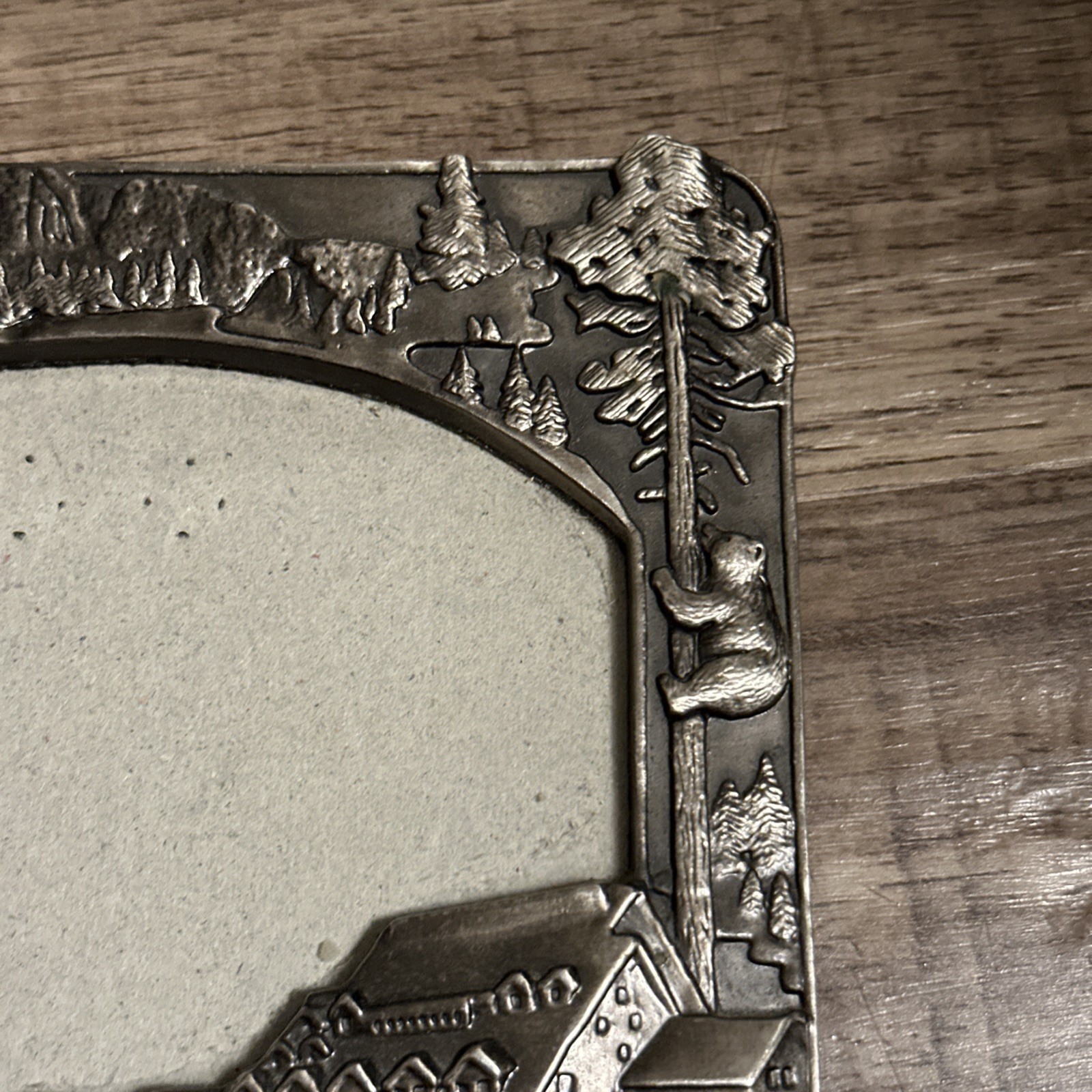 Yellowstone National Park Bison Eagle Bear Pewter Picture Frame
