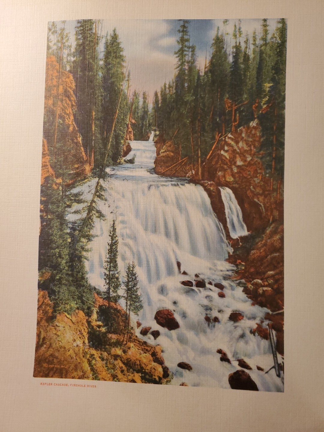 Vintage 1920s Haynes Souvenir Yellowstone National Park Colored Linen Prints