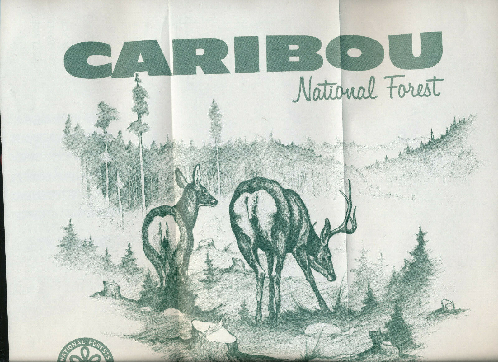 Vtg USDA US Forest Service Department Of Agriculture Caribou National Idaho Map