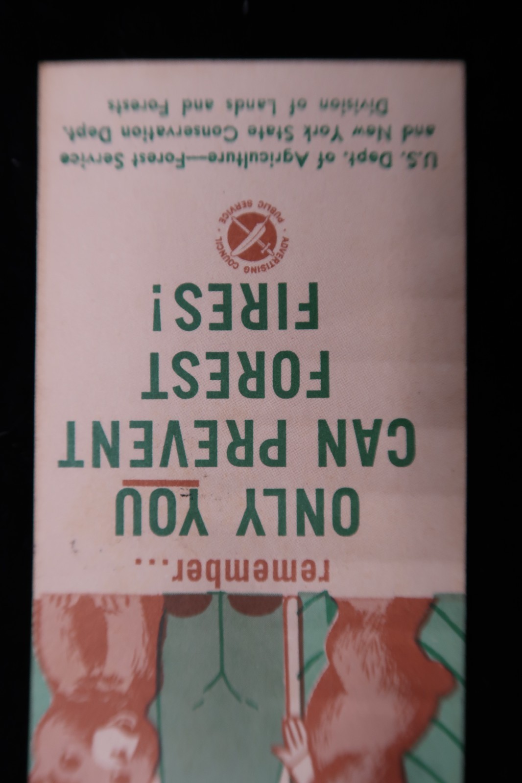 Vtg 1959 US Gov SMOKEY BEAR Bookmark Forest Fire Prevention Rules Die Cut Rare