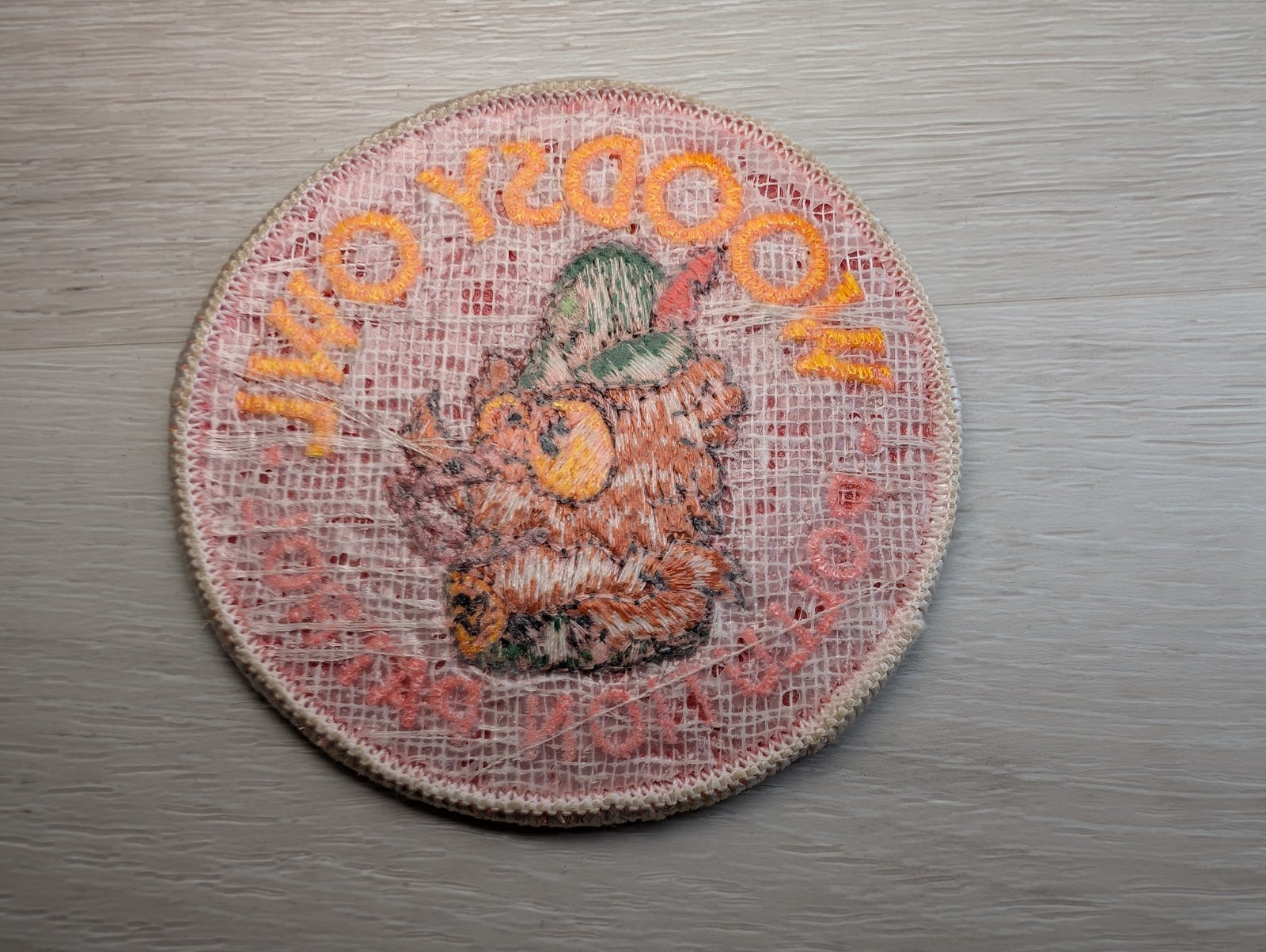 Woodsy Owl Pollution Patrol Red Embroidered Round Patch Badge US Forest Service