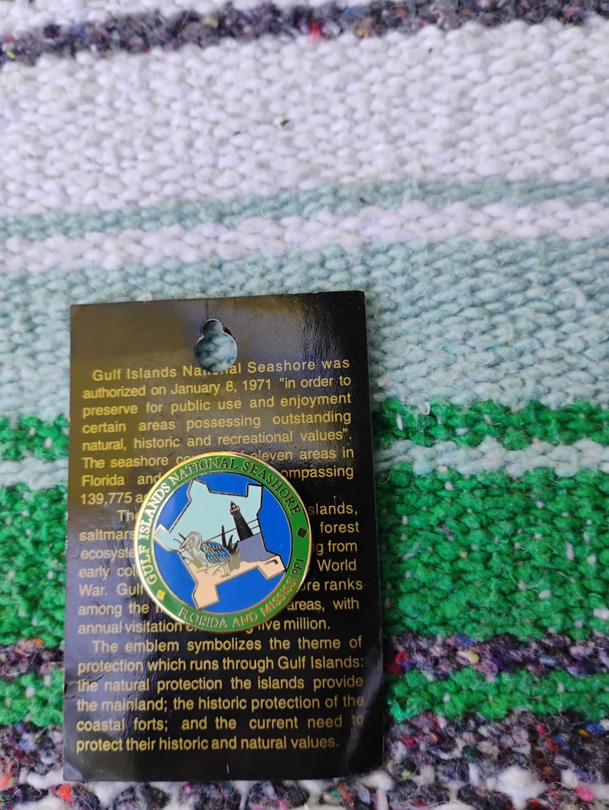 Vintage Gulf Islands National Seashore Pin Florida Mississippi Pelican Set Of 2