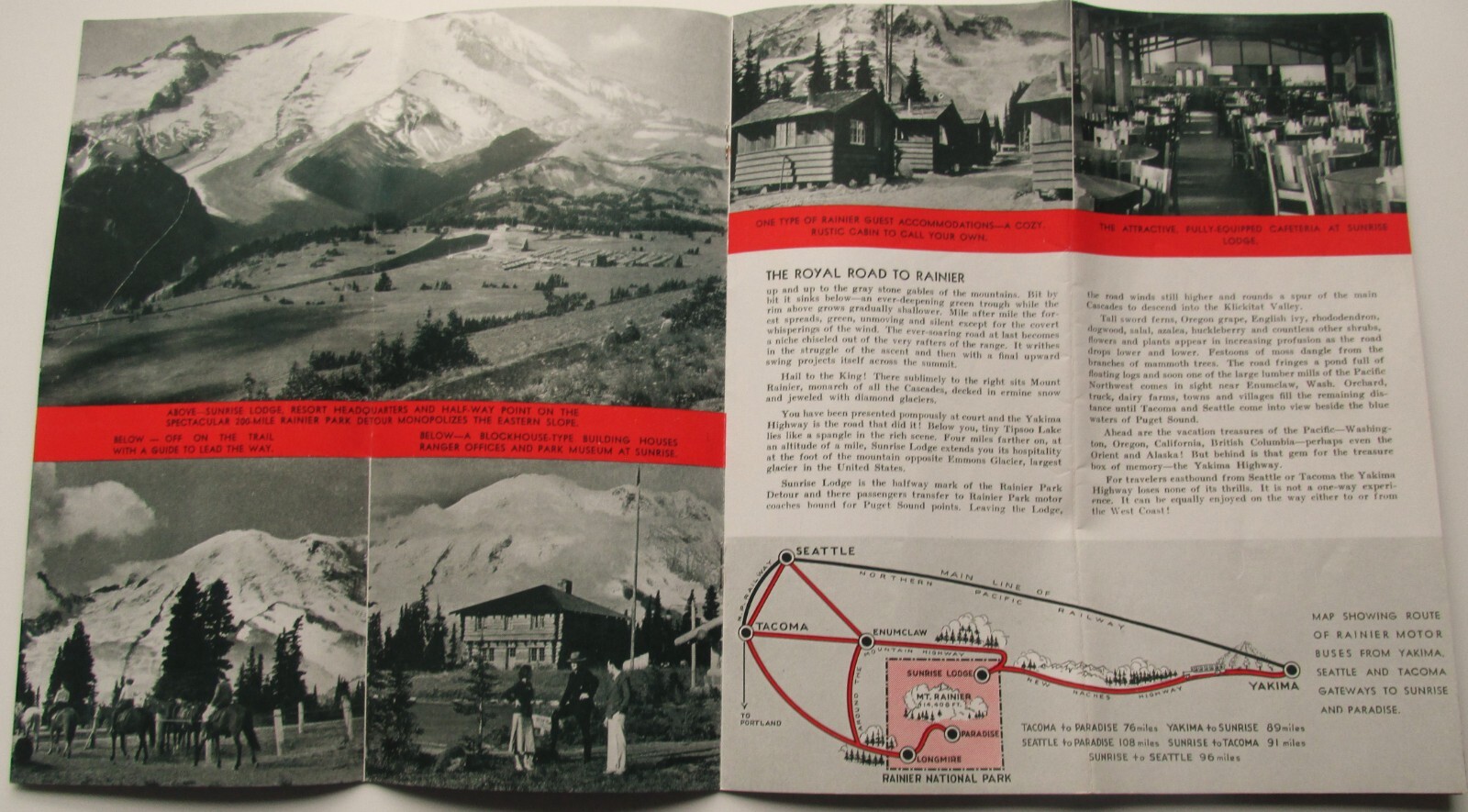 ORIGINAL 1937 Northern Pacific Railway Railroad Rainier National Park Brochure