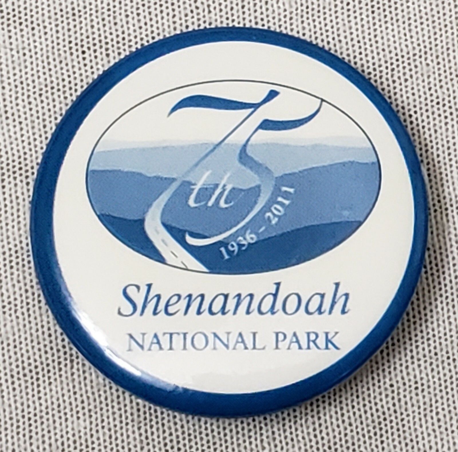 Shenandoah National Park 75th Anniversary Pin 1936 2011 Virginia Blue Ridge Mtns