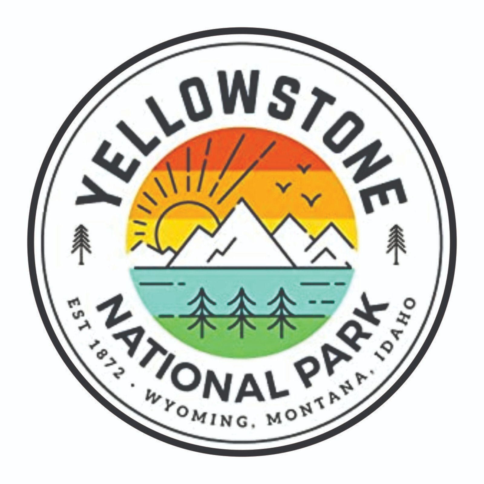 Yellowstone National Park Sticker Montana Wyoming Idaho National Park Decal