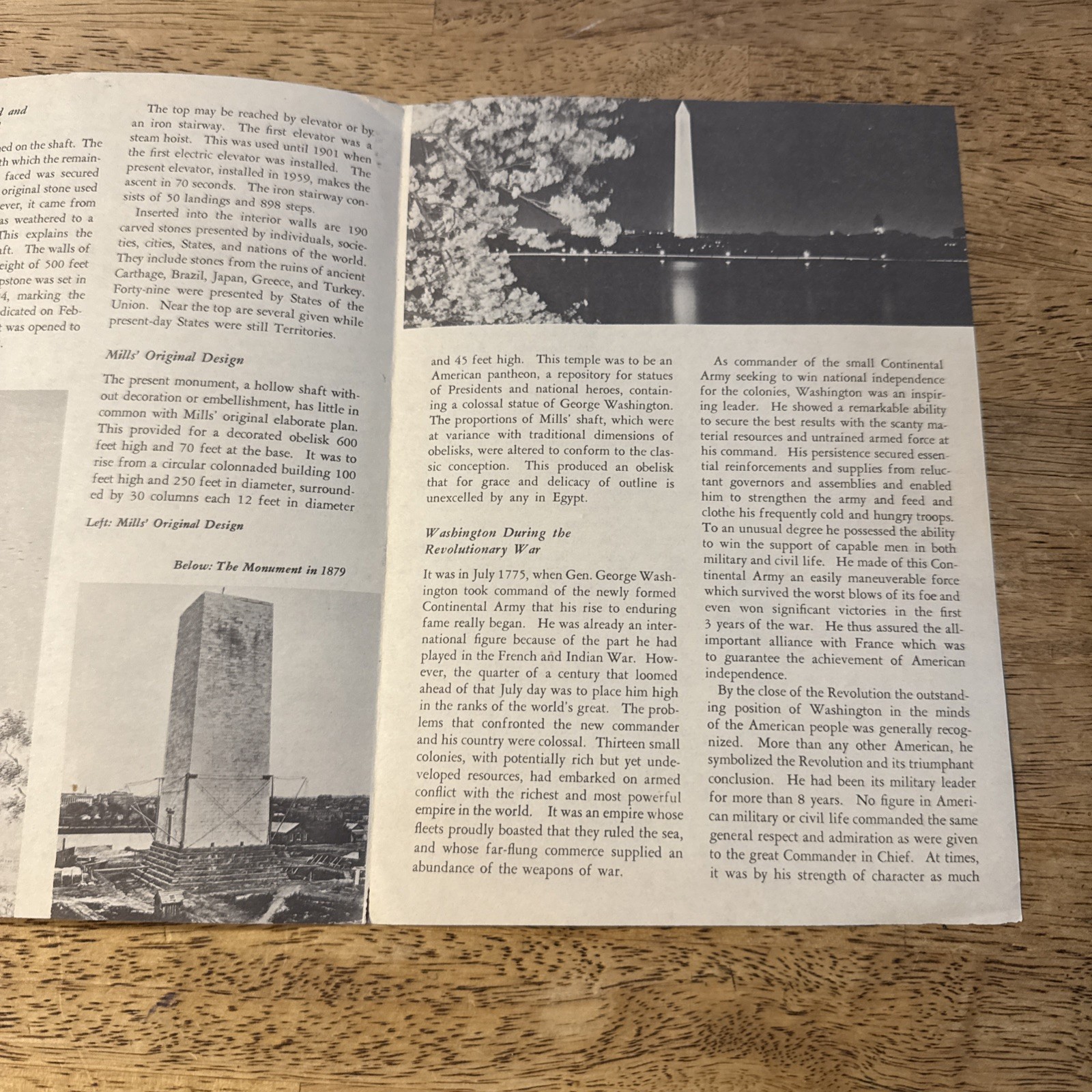1964 Washington Monument Washington DC Travel Brochure National Park Vintage