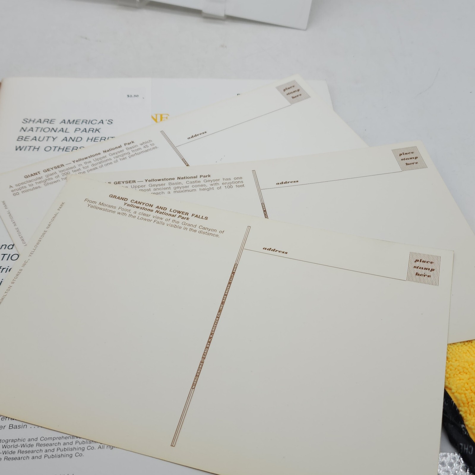 National Parkways Yellowstone National Park Souvenir Guide Book 1976 Post Cards