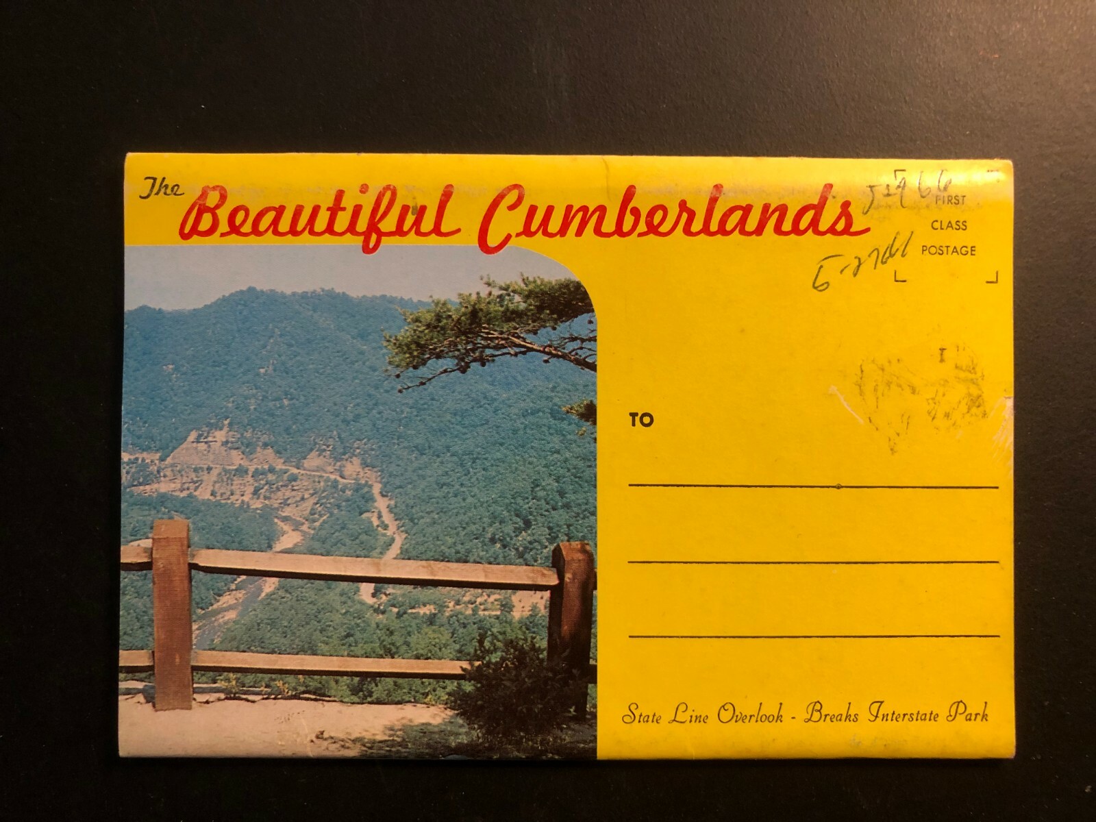 Old Vintage”Beautiful CUMBERLANDS PARK” Fold Out Views Posted 1966 Made in USA