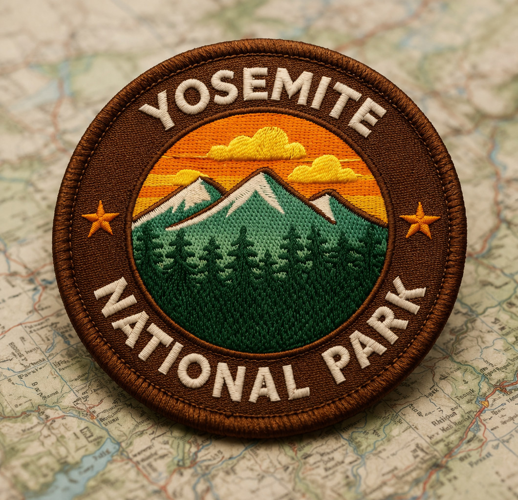 Yosemite National Park Patch 3” Iron On Sew On Embroidered Badge Mountain Sunset