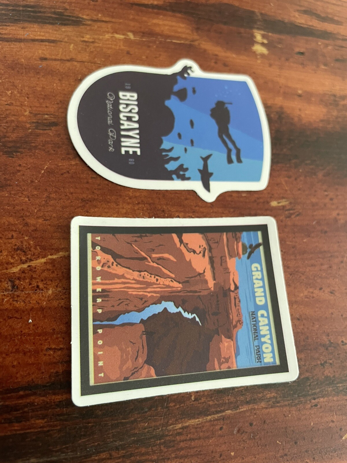 2 Set Biscayne & Grand Canyon National Park Outdoor Wilderness Sticker Decal