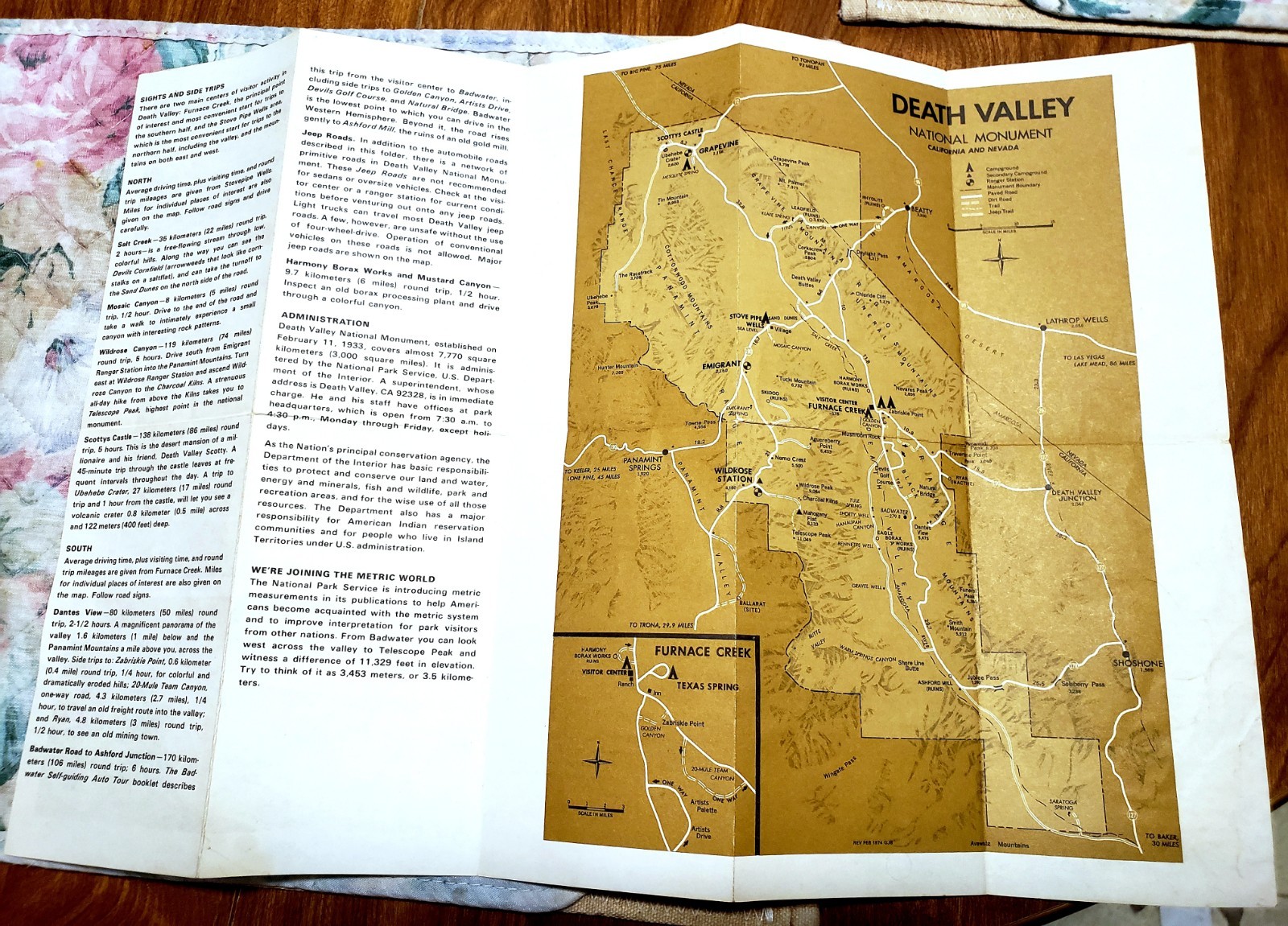 1970’s Parks Brochures & Maps Lot – Yosemite, Death Valley, Everglades, etc.