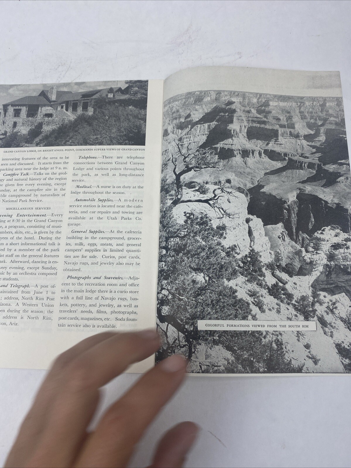 1952 Vintage Grand Canyon National Park Arizona Booklet Visitor’s Guide