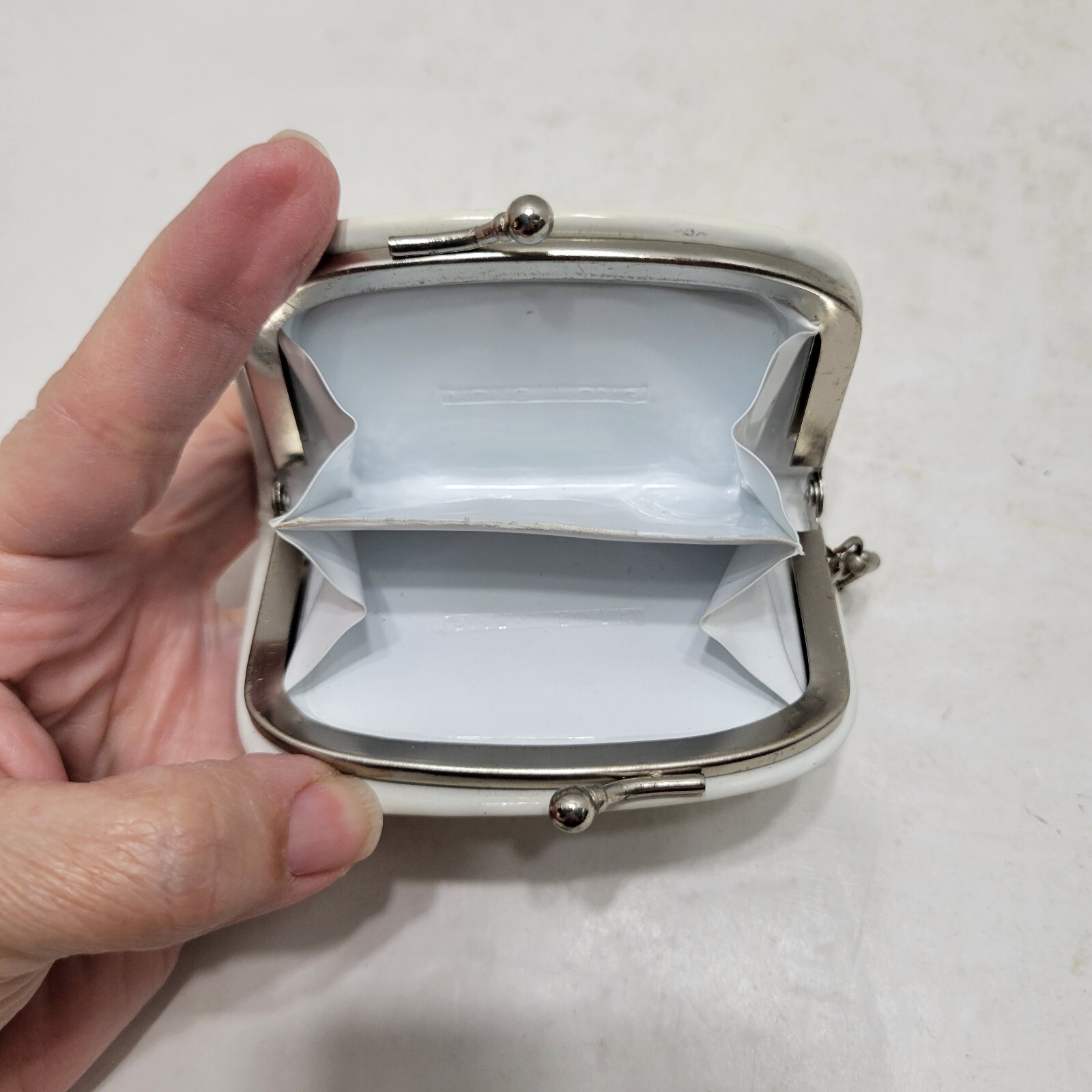 Vintage Yellowstone Park Money Coin Holder Purse Keychain Souvenir Silver Glitte