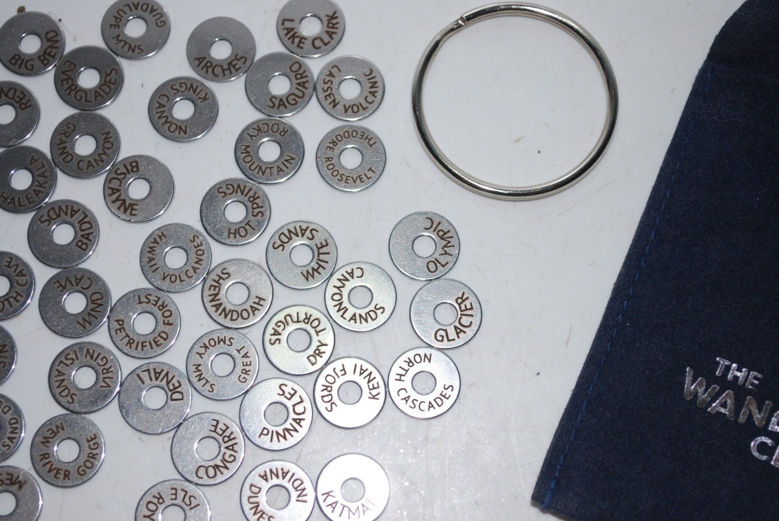 The Wander Club National Park Tokens Lot w/ Ring & Pouch – 50+ Travel Tokens