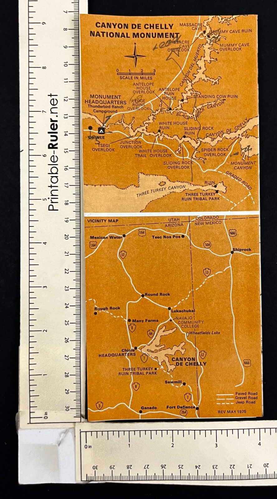 1975 Canyon De Chelly Arizona South National Park Service Vtg Travel Brochure