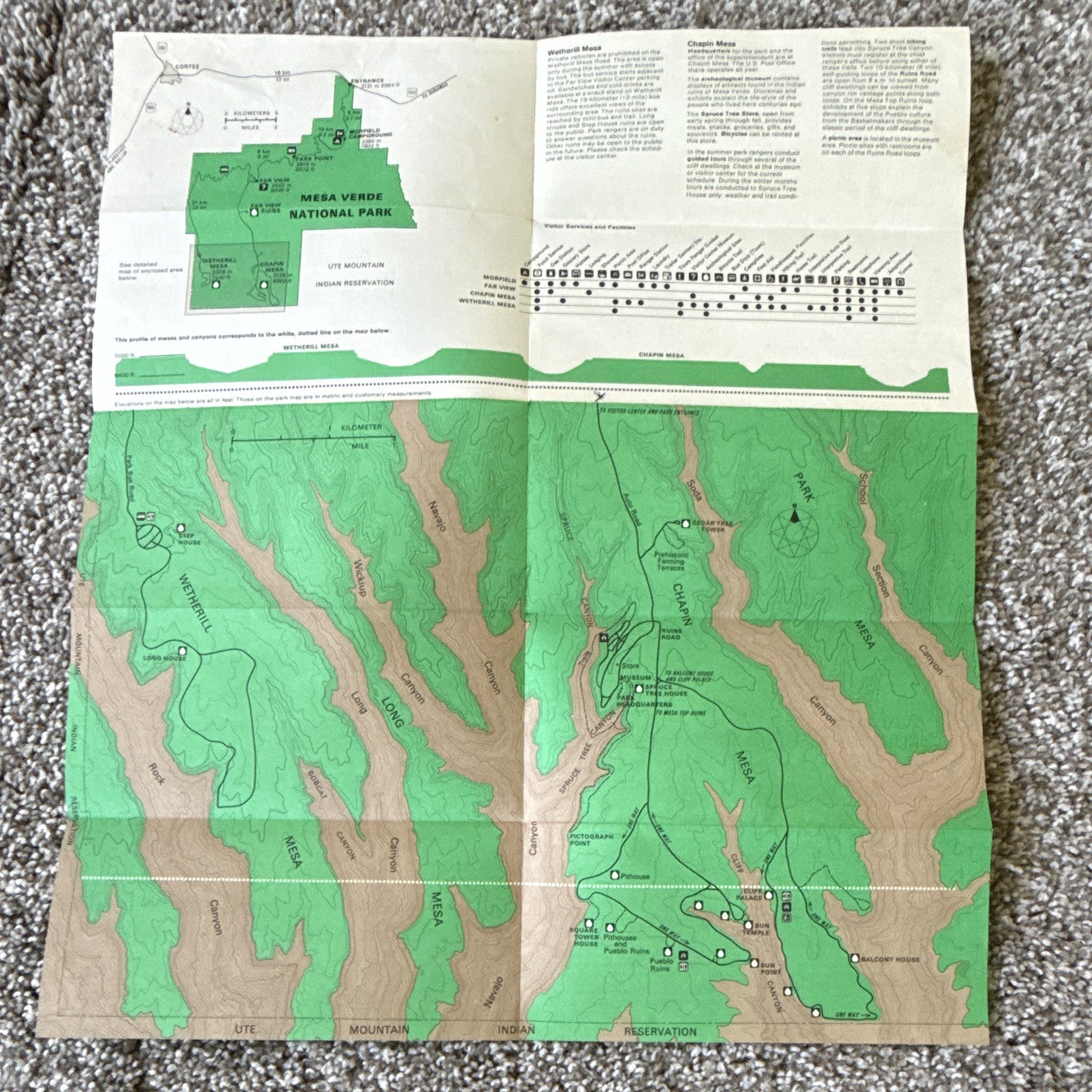 13 Mesa Verde & Rocky Mountain National Parks Fold-Out Maps/Brochures from 1977