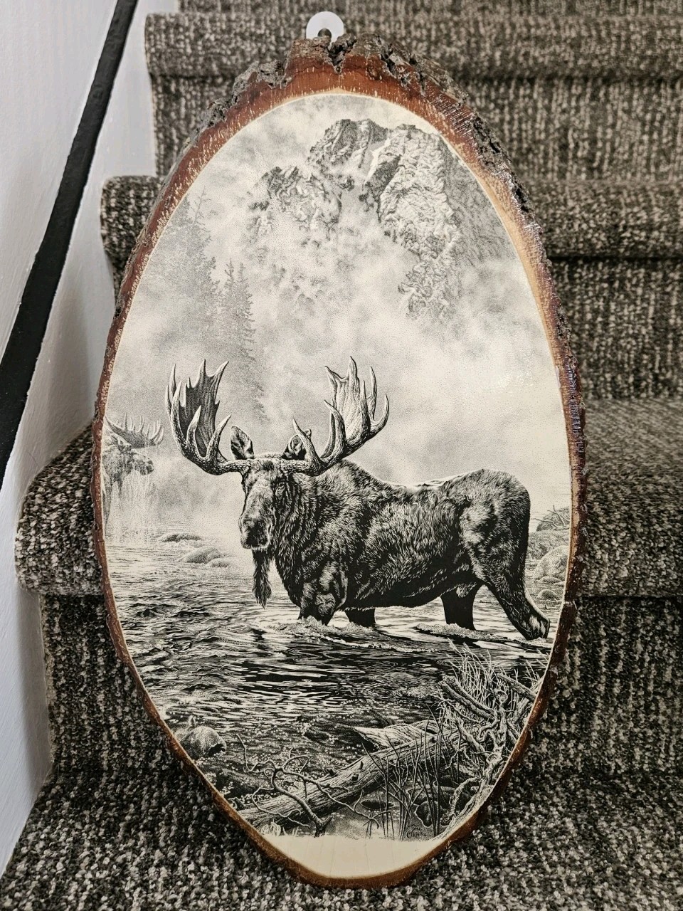 Bull Moose Rustic Wall Plaque Yellowstone National Park Souvenir Vintage 17×10