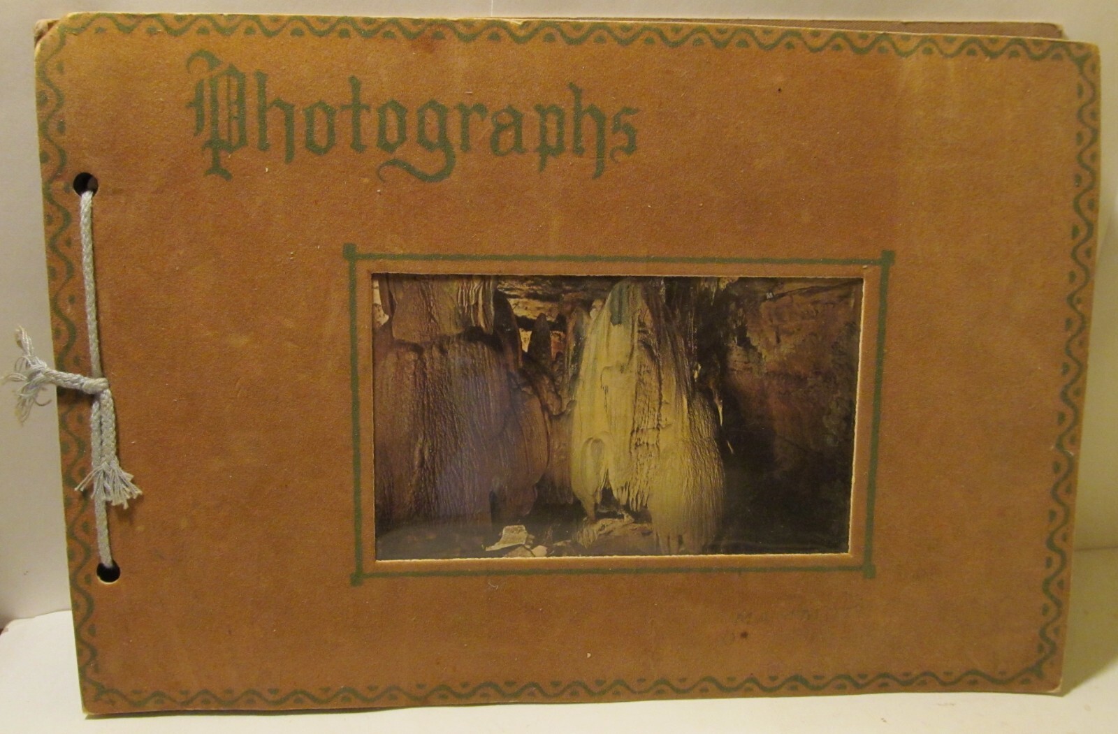 Photographs Photo Album Suede Cover Featuring Kentucky Mammoth Cave, Vintage