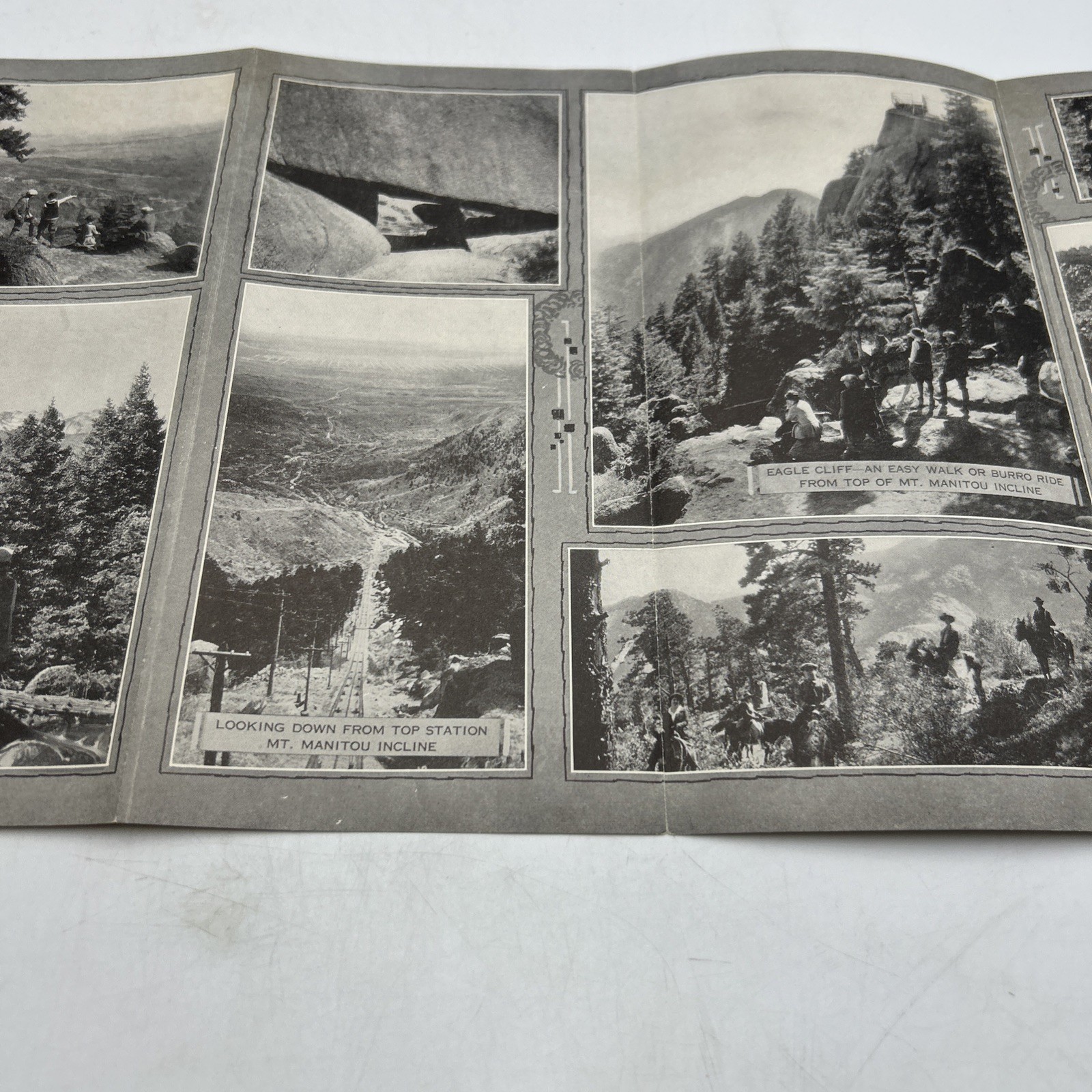 Original 1923 MT. MANITOU SCENIC INCLINE TRIP Cable Railway Photo Brochure Map