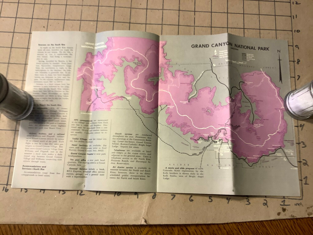 Vintage Original booklet: 1966 GRAND CANYON NATIONAL PARK, ARIZONA w map