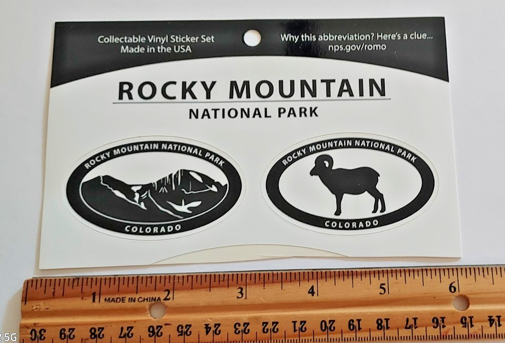 LOT of TWO Rocky Mountain National Park Decals / Stickers