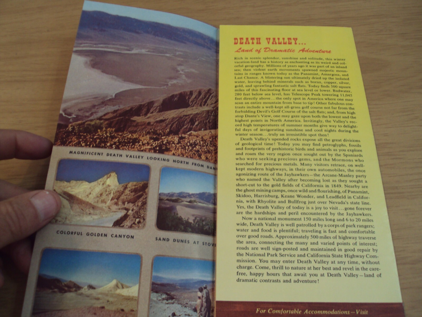 VTG 1951 ‘TRAVEL Brochure’~”DEATH VALLEY” National Park~CALIFORNIA~