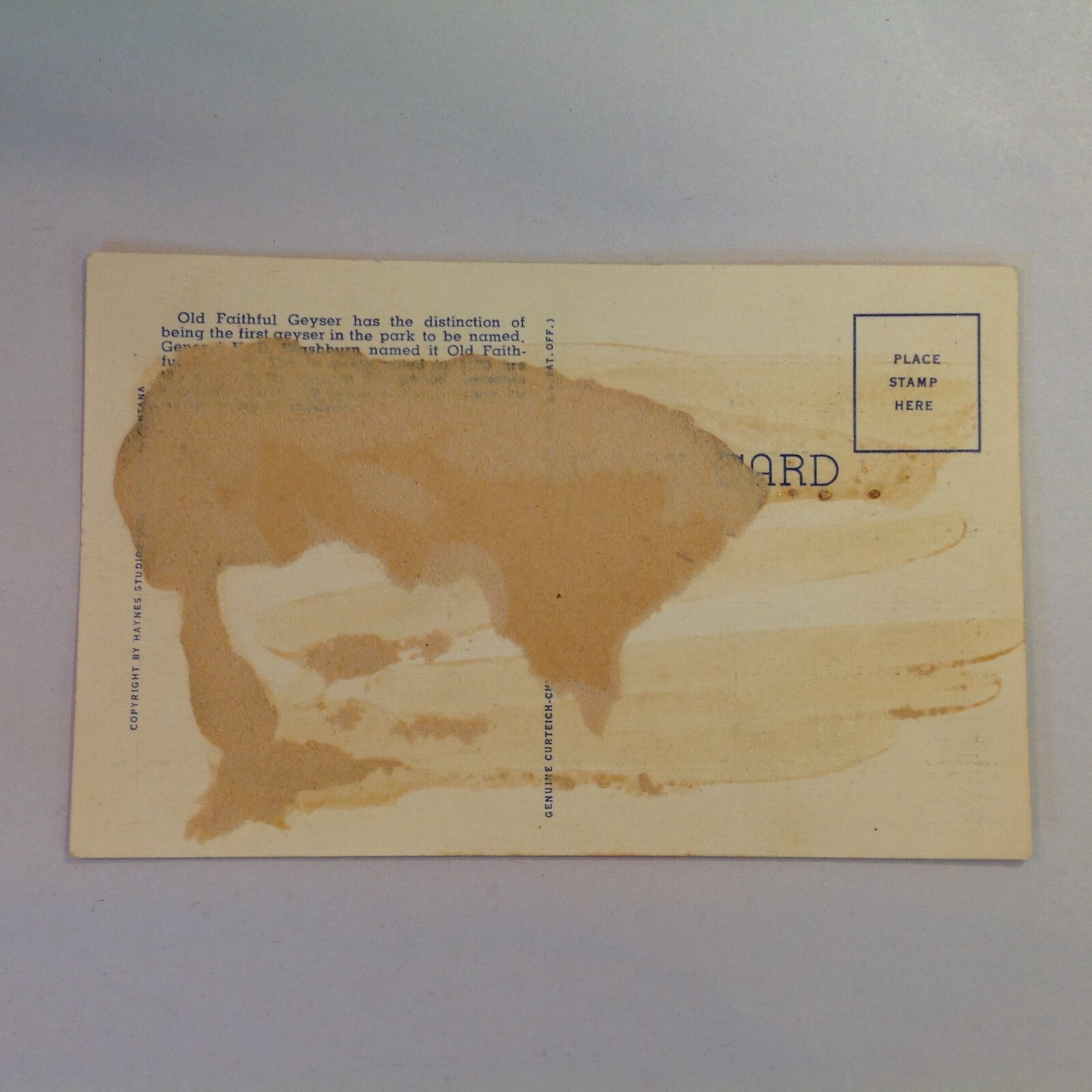Vintage Souvenir Postcard Old Faithful Geyser Yellowstone National Park Image
