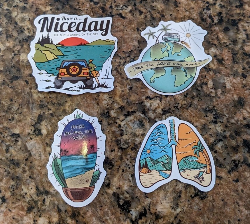 A set of Camping Outdoor Sticker Decals