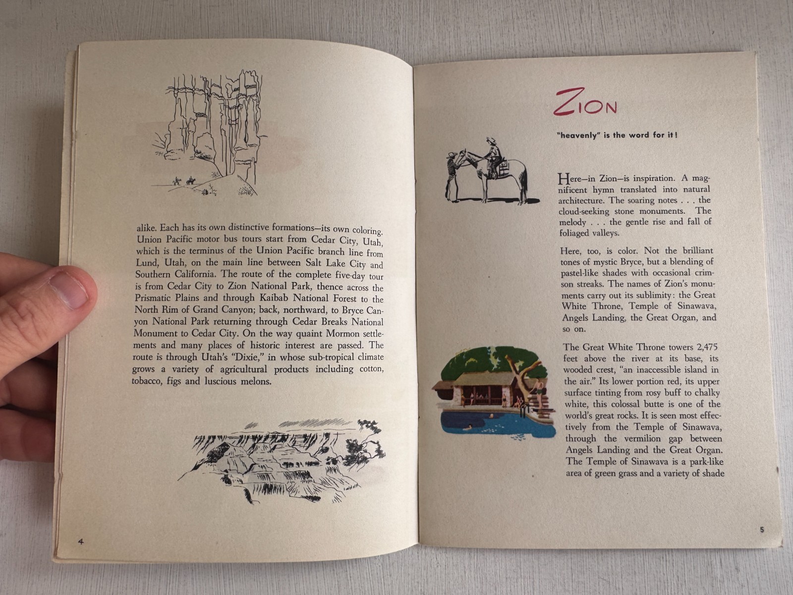 1951 Union Pacific Railroad Travel Guide for Zion, Bryce & Grand Canyon