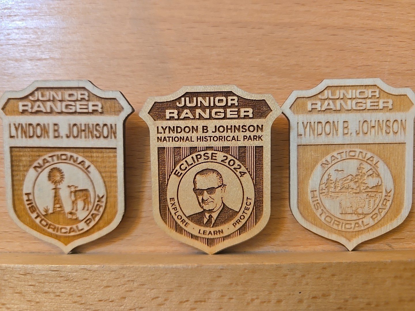 Lyndon B Johnson Historical Park National Park Service Junior Ranger Badge Lot