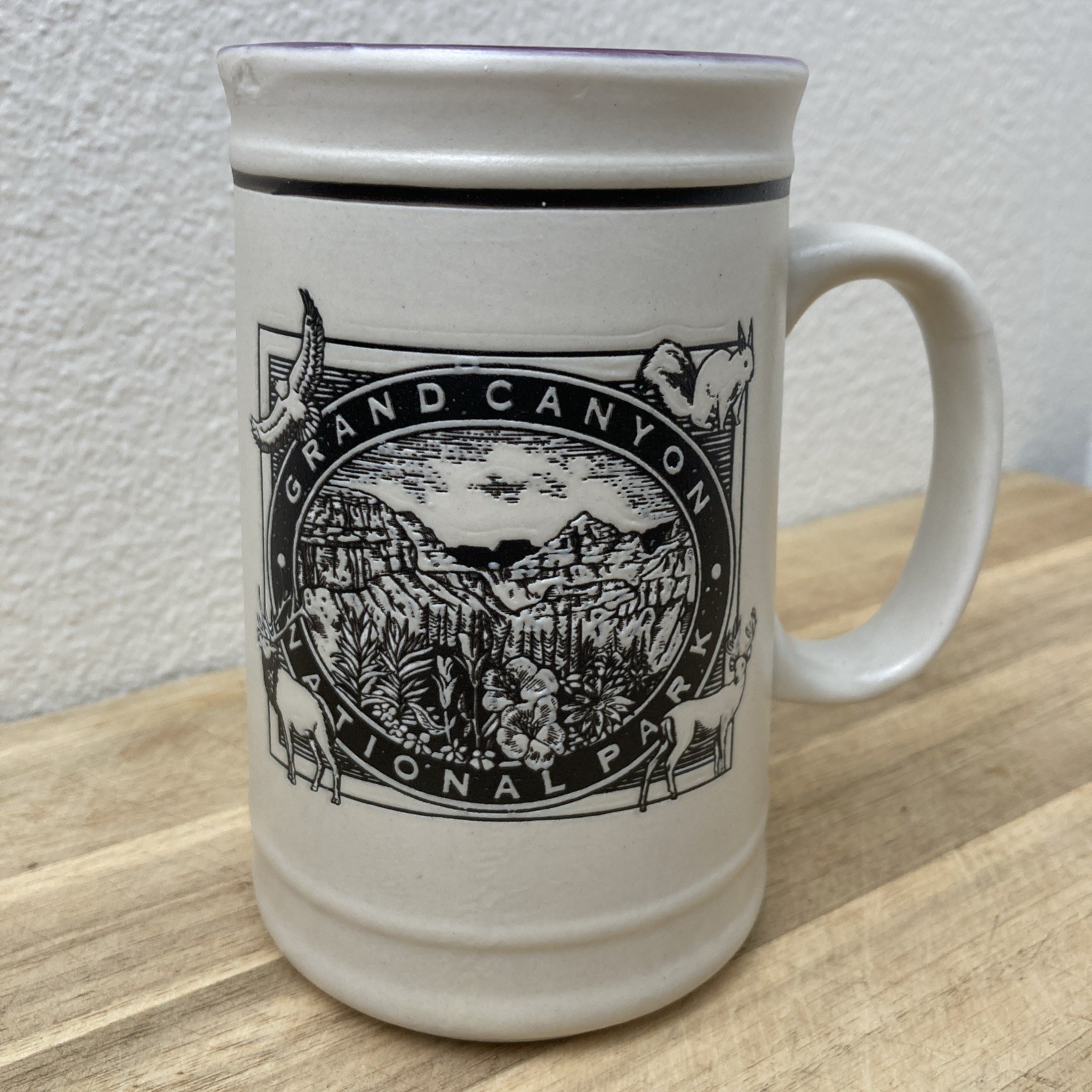 Grand Canyon National Park USA Embossed Beer Stein Coffee Mug Purple Interior 5″