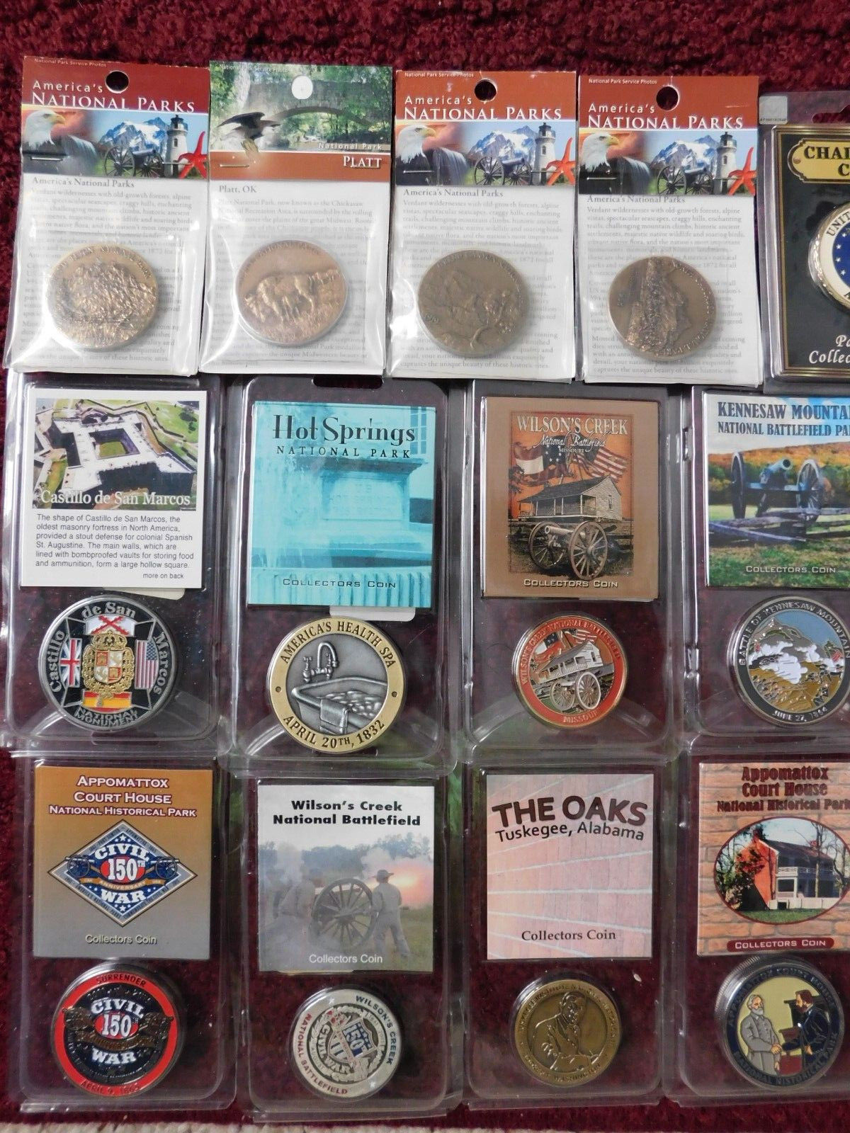[24] NATIONAL PARK SERVICE COMMEM COINS/MEDALS+++ – MOST in ORIG PLASTIC HOLDERS
