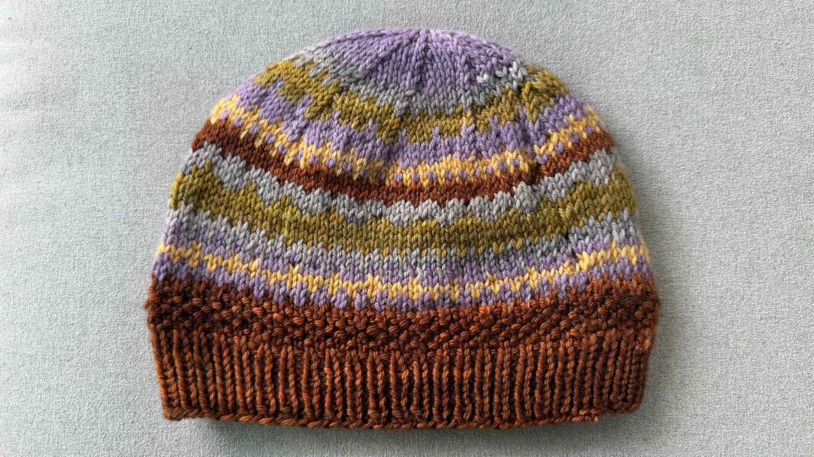 Hand Knit Winder Beanie: Multicolored, Adult medium