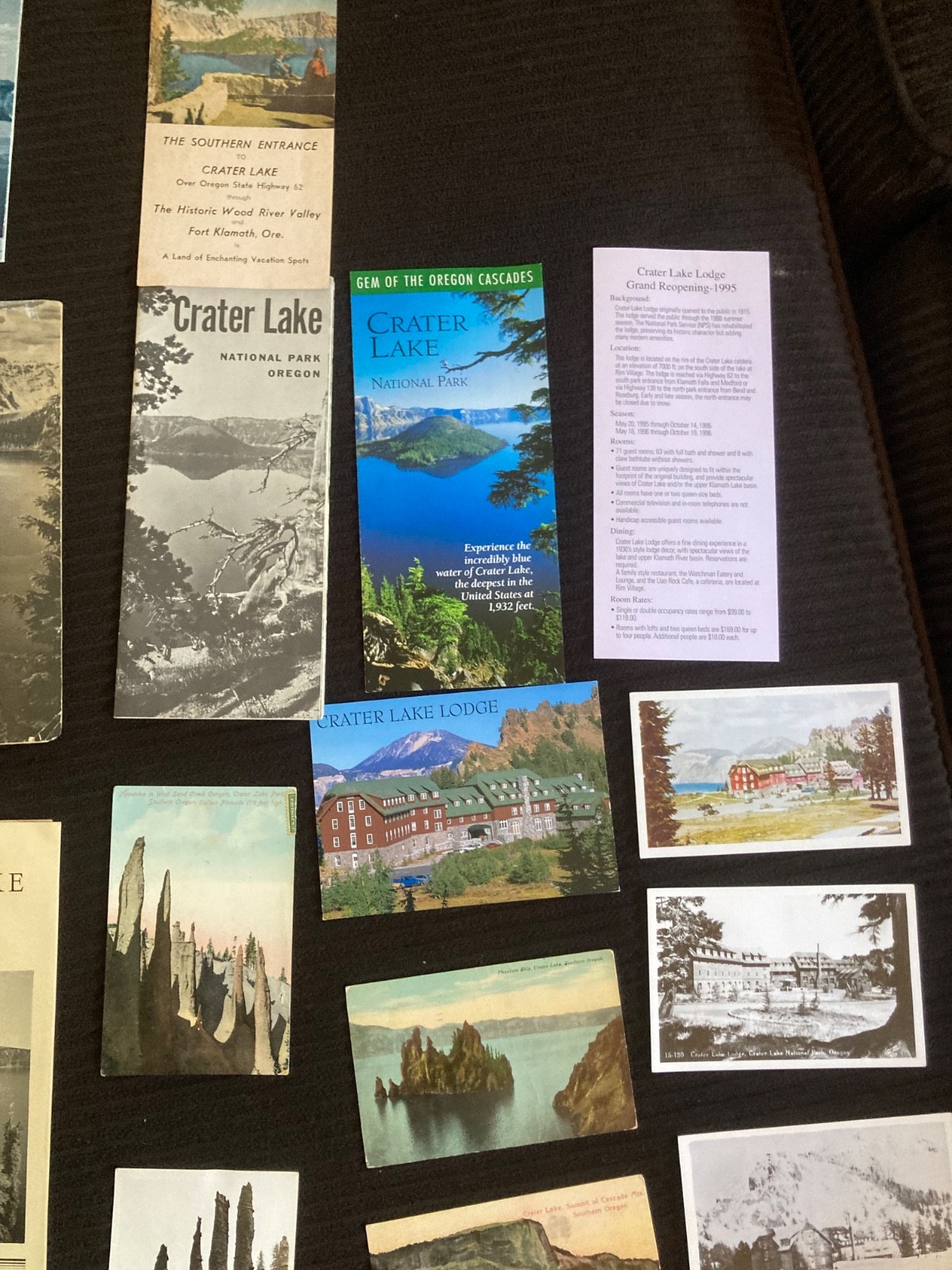 Lot of 17 Crater Lake National Park Postcards Brochures Guides