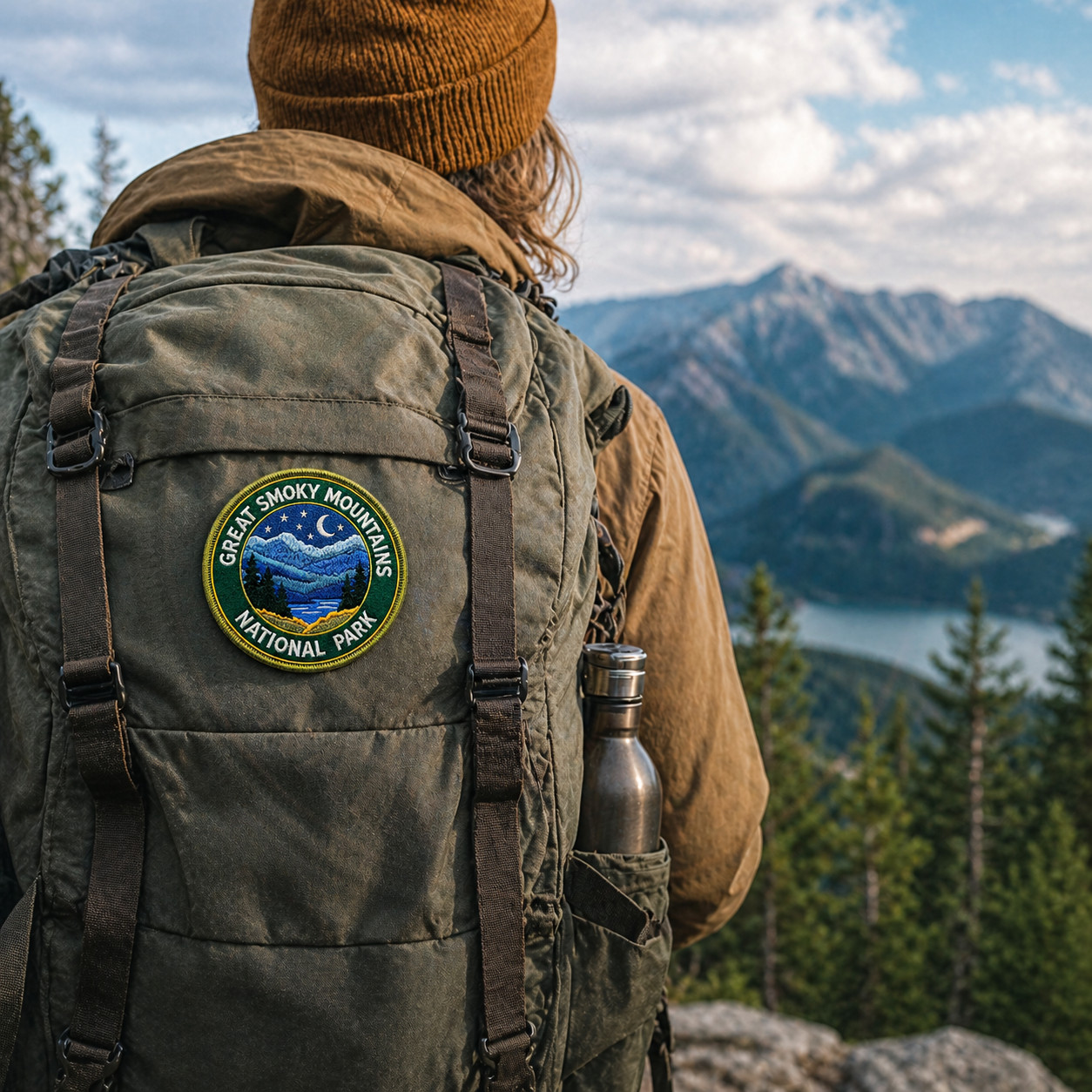 Great Smoky Mountains 3 inch Patch – Embroidered Iron On Night Travel Badge