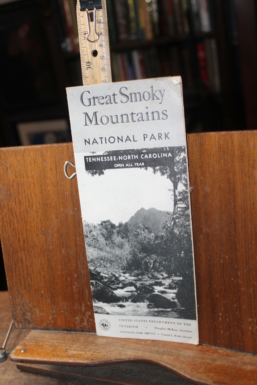 Vintage National Forest Travel Brochure Map Great Smoky Mountains 1953