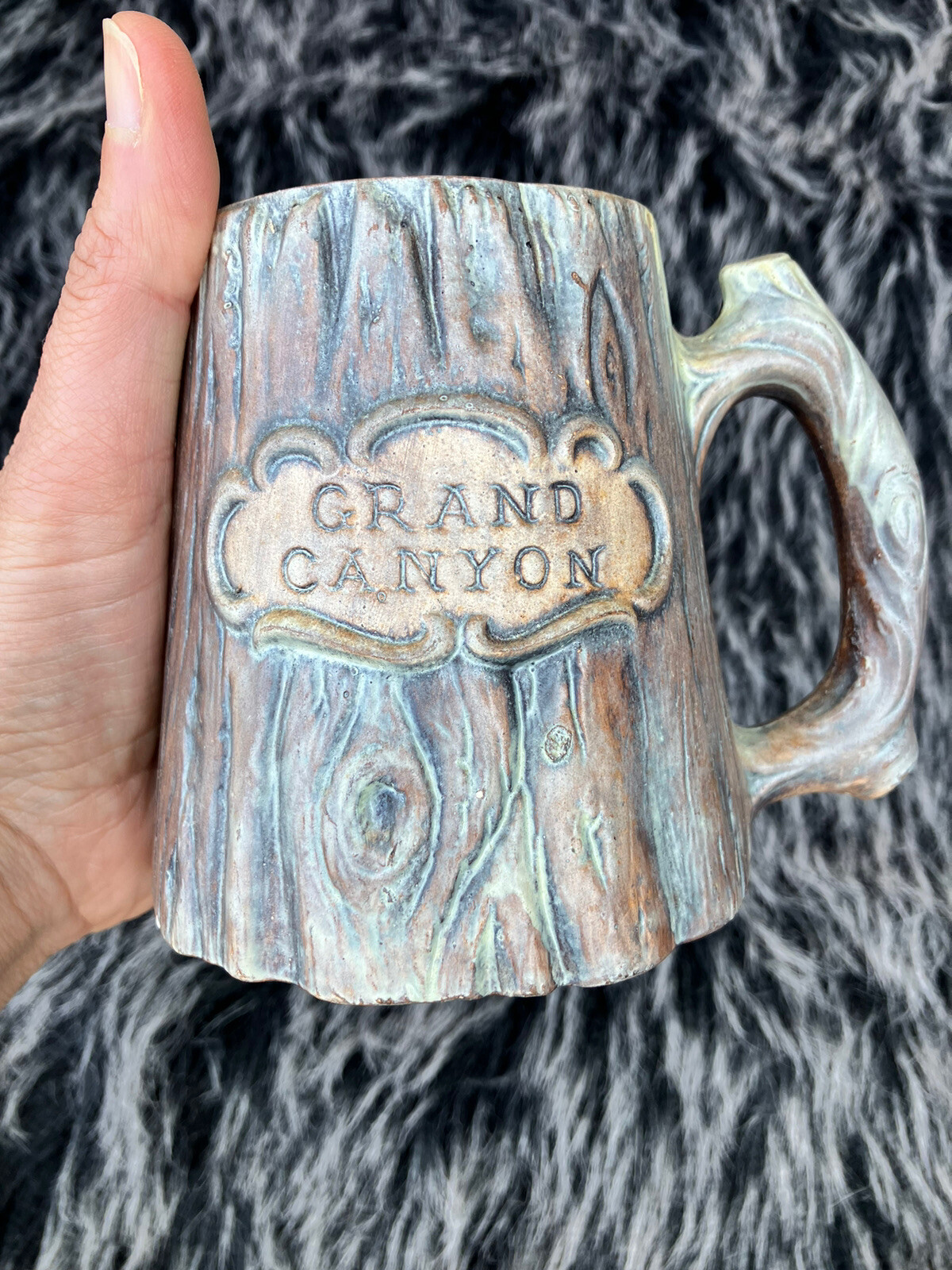 Grand Canyon Coffee Mug Tree Trunk Bark Ceramic Brown