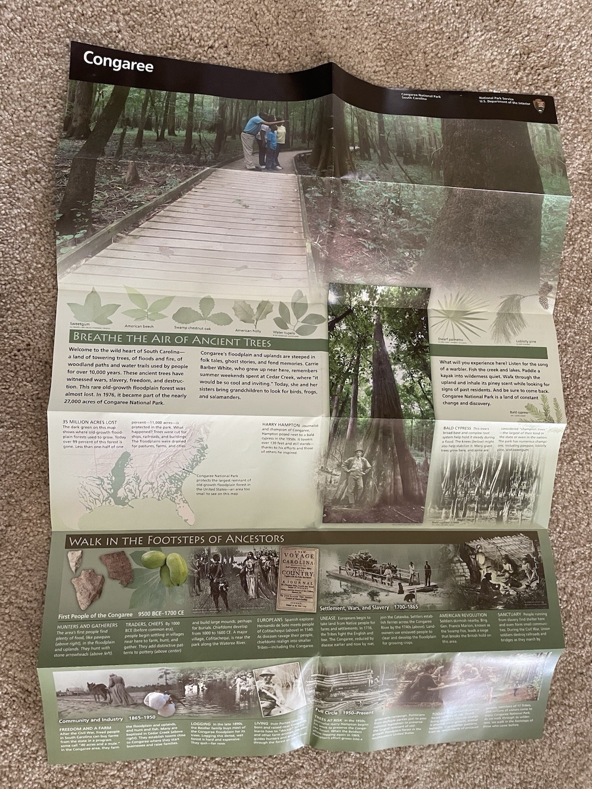 Congaree National Park Brochure Map South Carolina