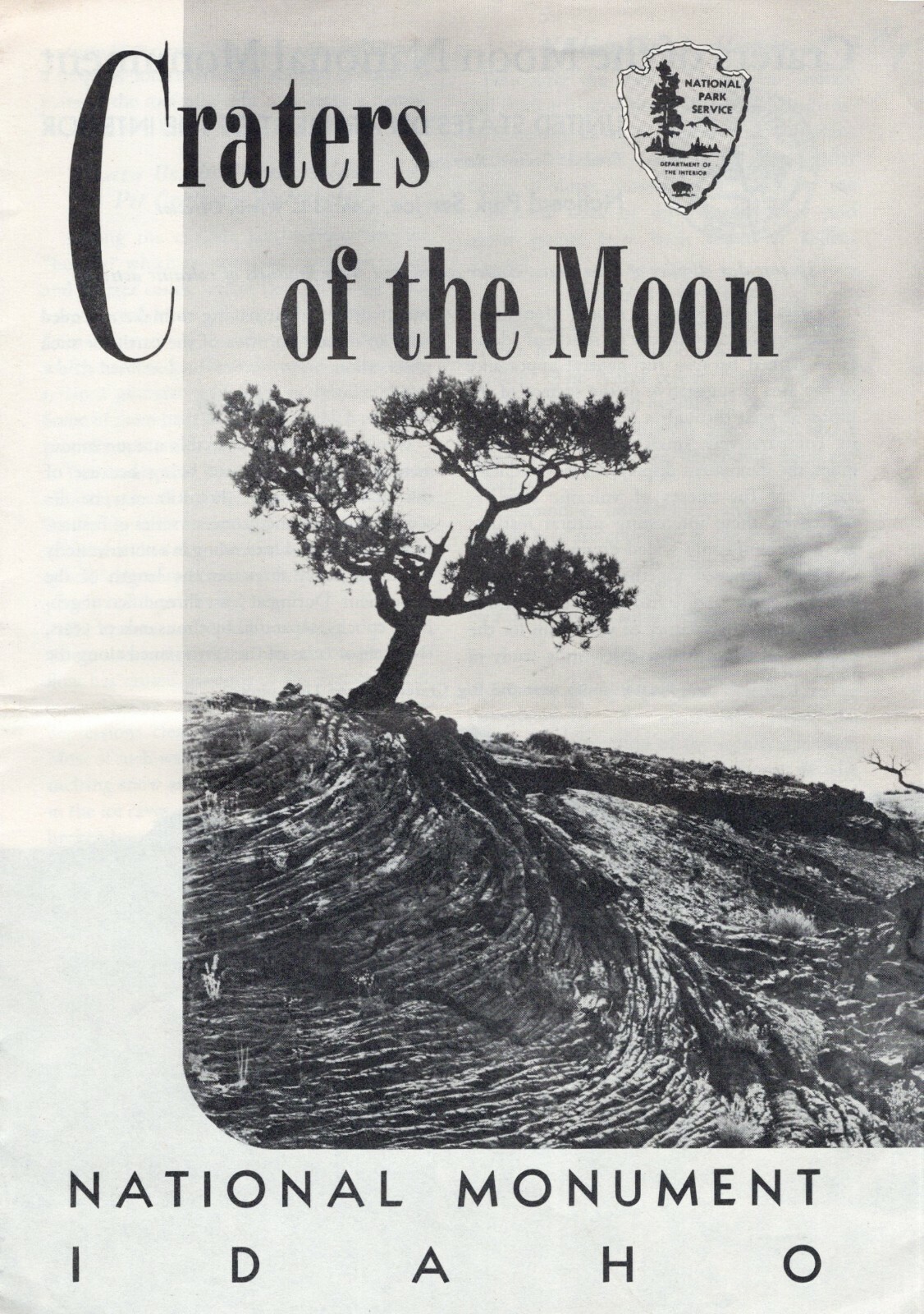 1958 Craters of the Moon National Monument Idaho Map, Folder US Government