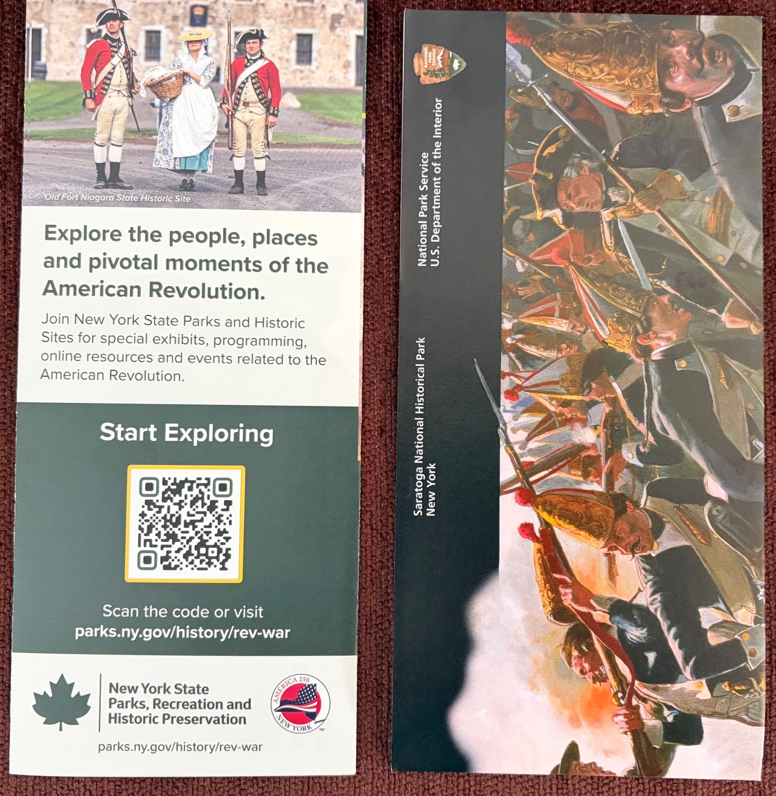 Saratoga Natl. Historical Park Map and Revolutionary History NY Brochure