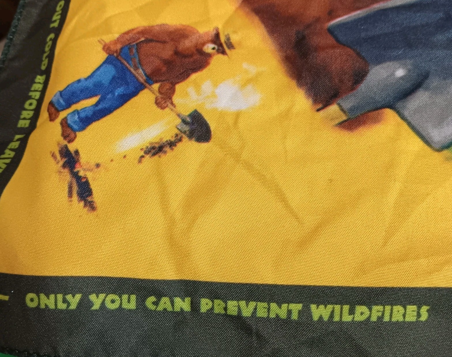 Vintage Smokey The Bear Hankerchief Scarf 20″ Only You Can Prevent Forest Fires