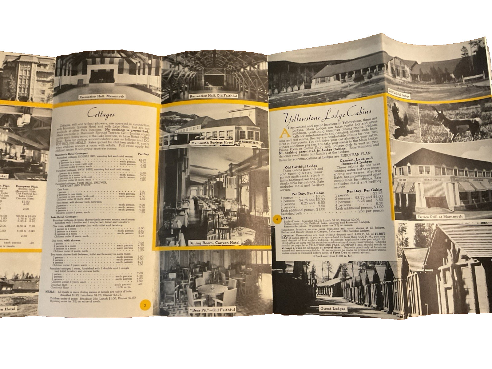 1955 Yellowstone National Park Hotels Cottages Lodges Motorists Folder B J2
