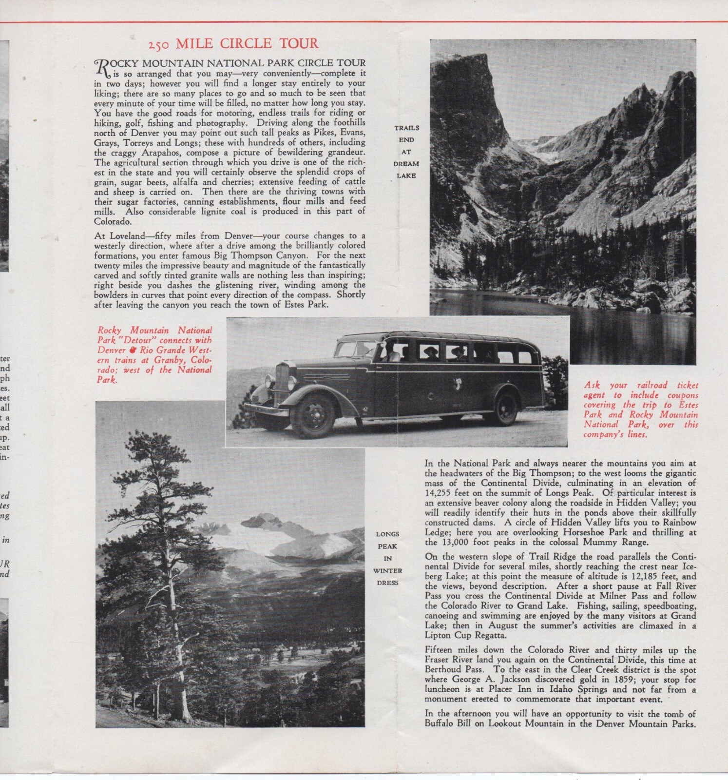 1930 Rocky Mountain National Park Transportation Co Brochure