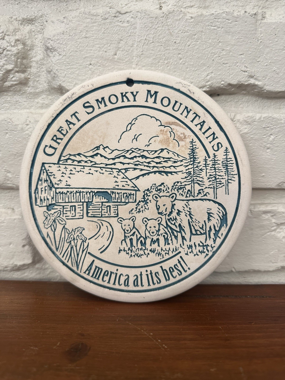 Vintage Great Smoky Mountains National Park Ceramic Wall Plaque 2017