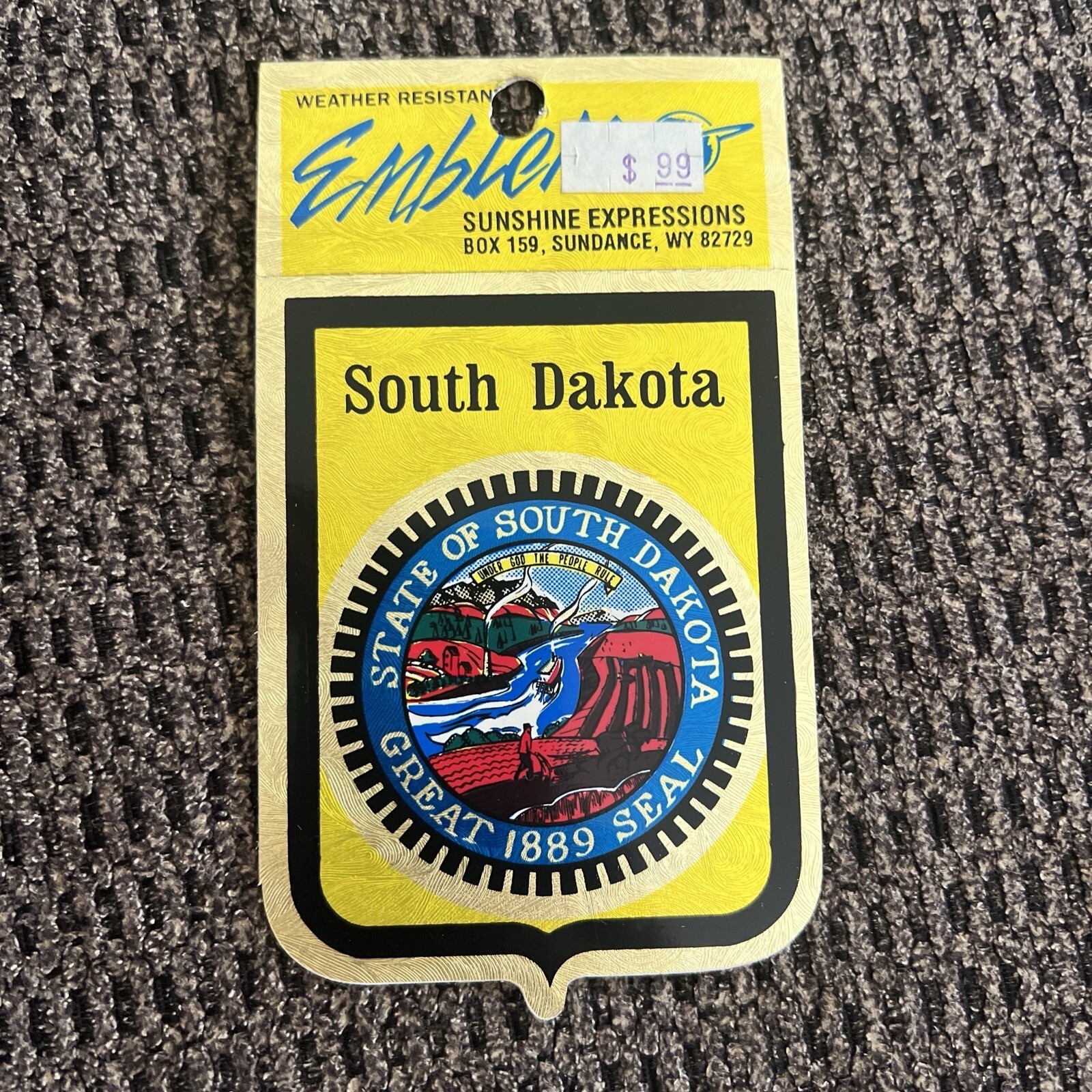 Set Of 8 VINTAGE SOUVENIR EMBLEMS, DECALS W/ ORIGINAL PACKAGING RARE