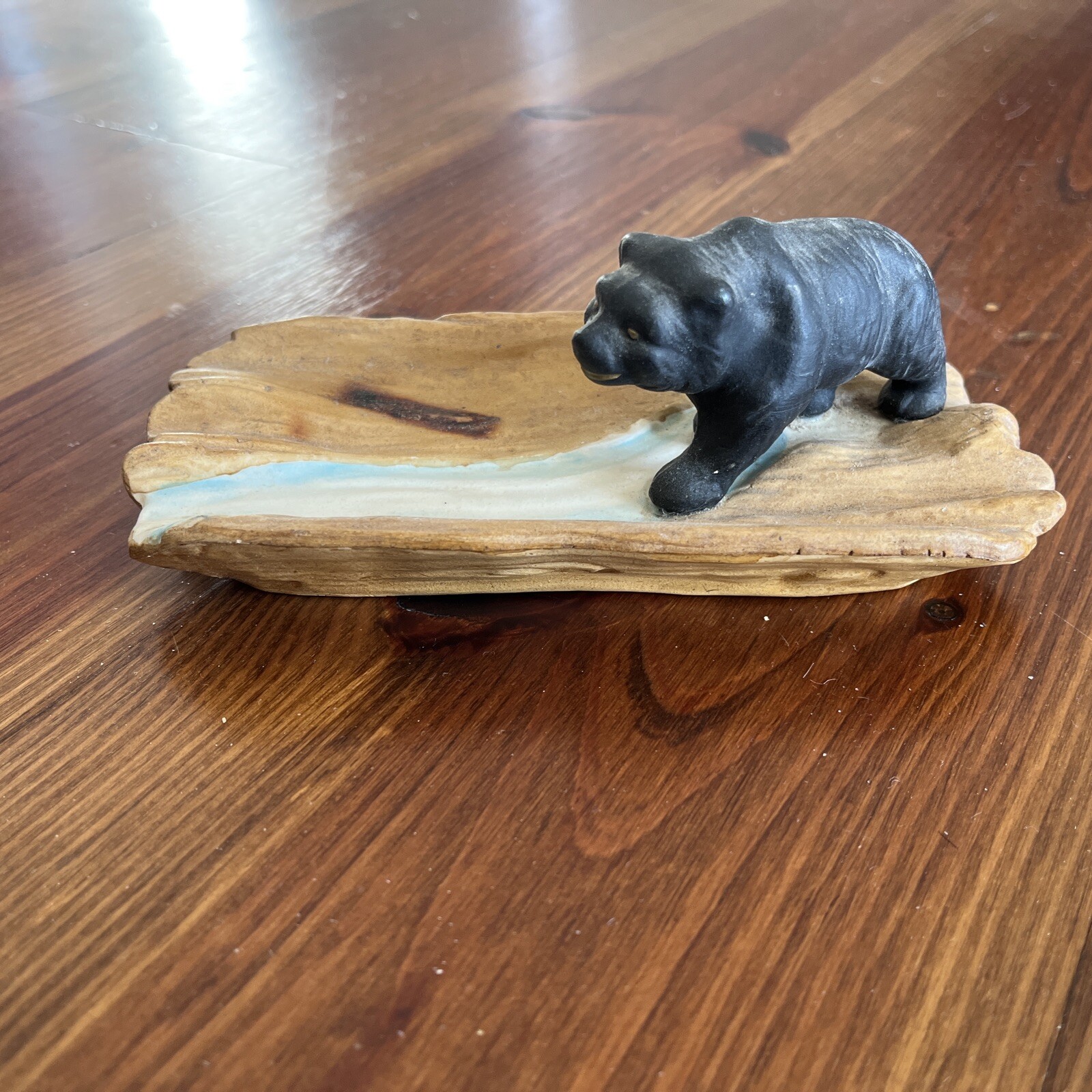VINTAGE 6 1/2” WALKING BEAR TRINKET DISH / ASHTRAY Made in Japan