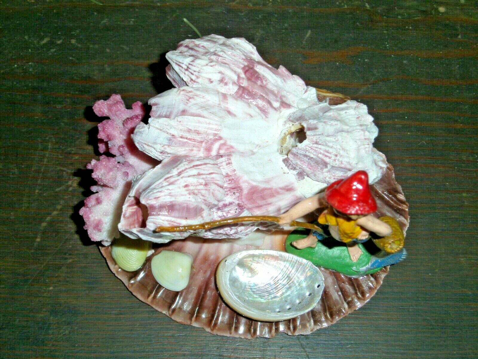 Vtg Shell Art Souvenir Quay Pottery Lymington New Forest National Park UK