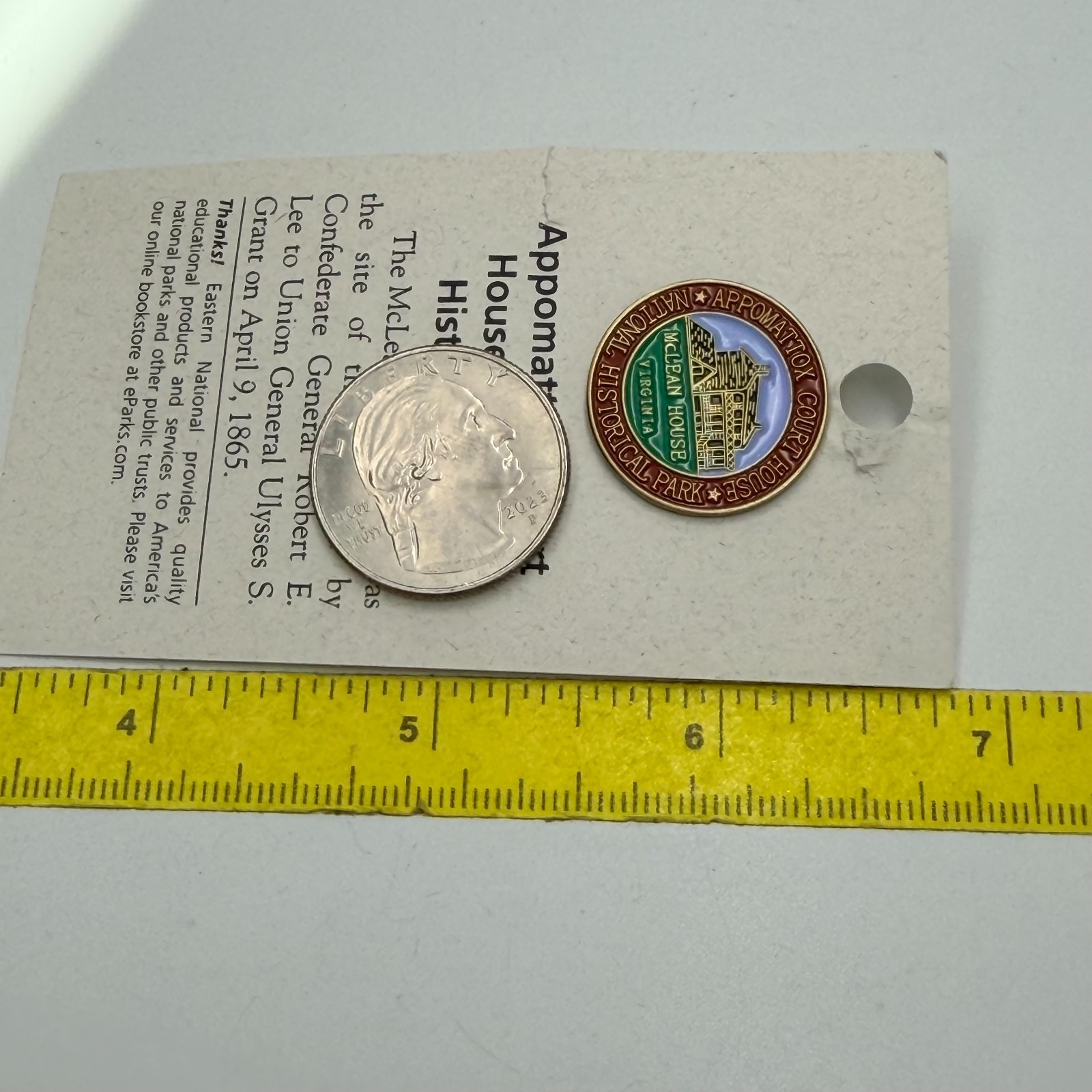 Appomattox Court National Historical Park Lapel Pin McLean House Virginia Vtg